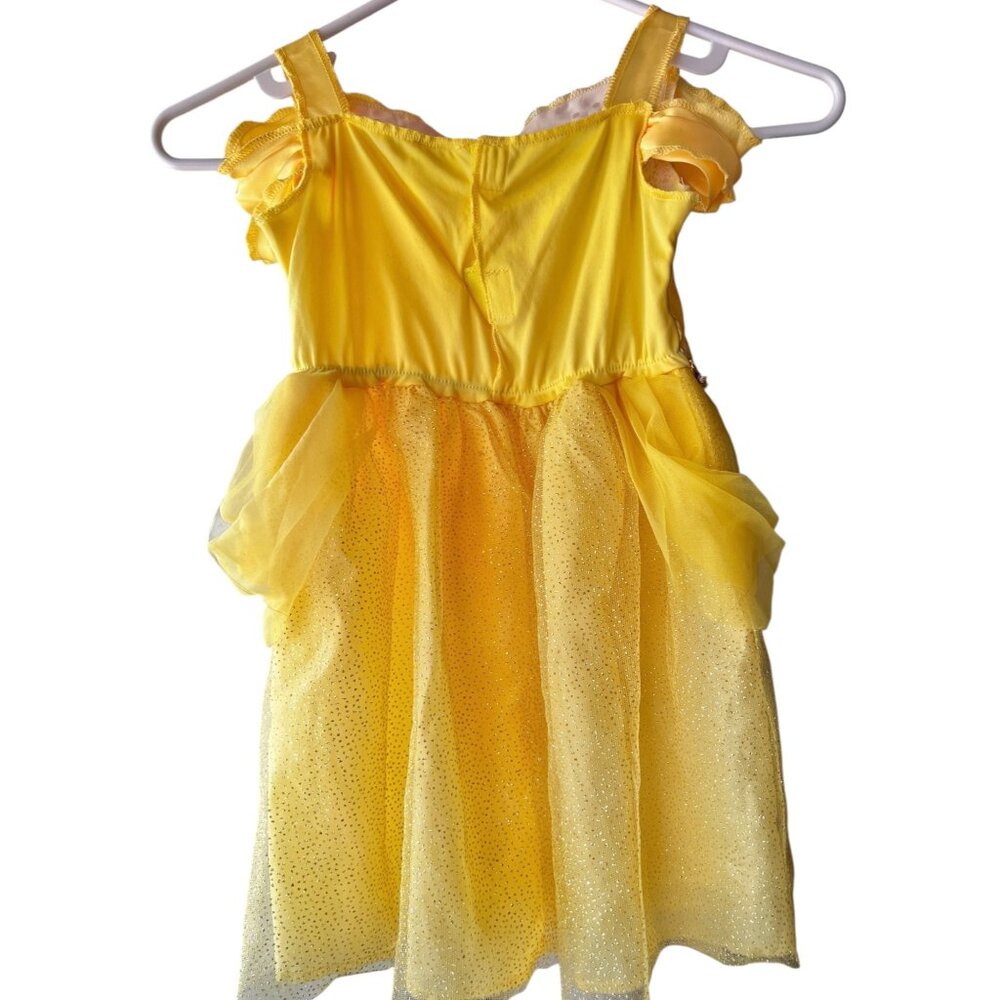 Disney Princess Belle Dress Size 7 Girls Yellow Costume Outfit Pretend Play - Picture 5 of 13